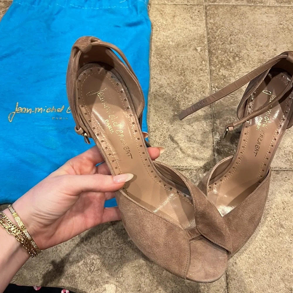 Jean-Michel Cazabat Suede Sparkle Heels